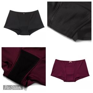 Set of 2 Small Victorias Secret Period Panties Boyshorts Black and Wine